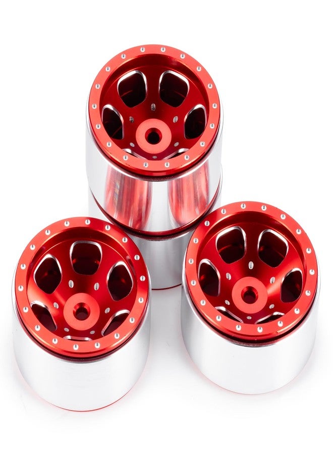 RCLIONS 1.3inch Aluminium Beadlock Wheel Rims 70g for TRX4M SCX24 1/24 1/18 Scale RC Crawler Car Upgrade Parts (Red) - Image 4